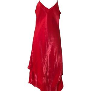 Niki Livas Tiered Asymmetrical Hem Iridescent Gown - Rose Pink - 10